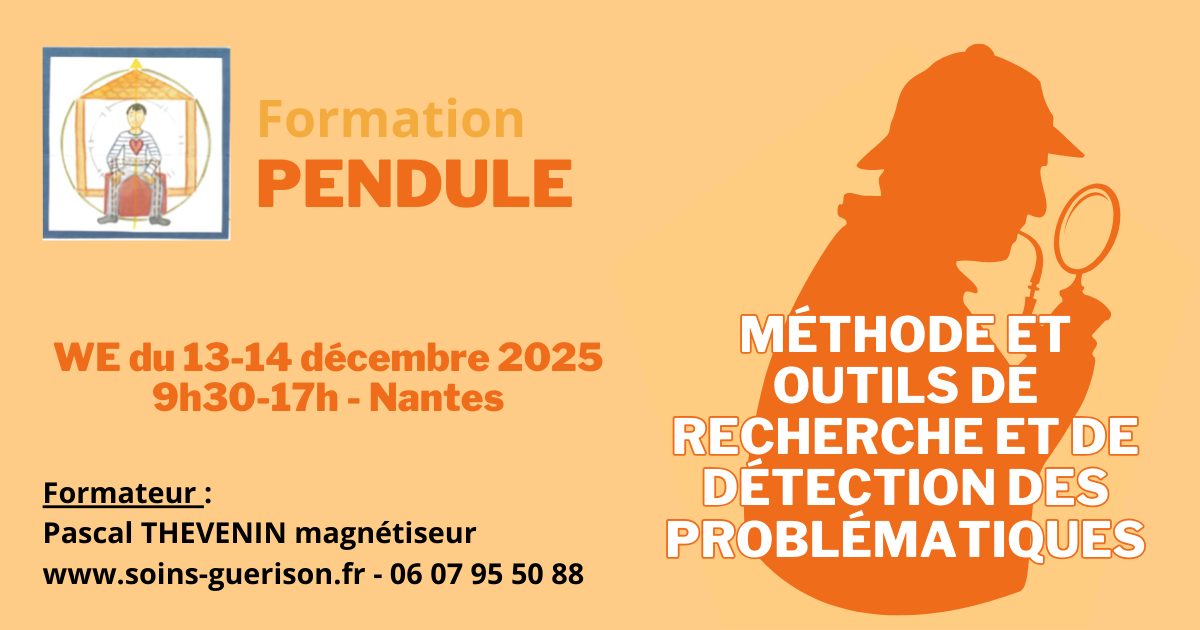 Personne utilisant un pendule lors d'une formation en radiesthésie à Nantes – Décembre 2025